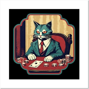 Poker Cat Posters and Art